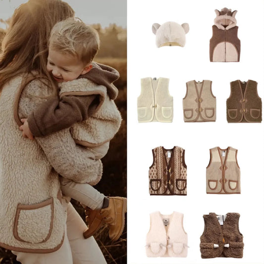 Baby Winter Vest Kids Super cute 80% Wool made Toddler Lovely Children Boys Girls Keep Warm Wool Vest With Button